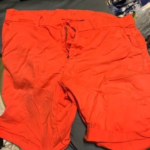 Orange/red gap boyfriend roll up shorts